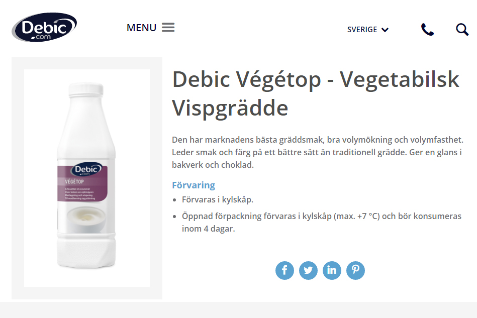 Debic Vegetop hemsida