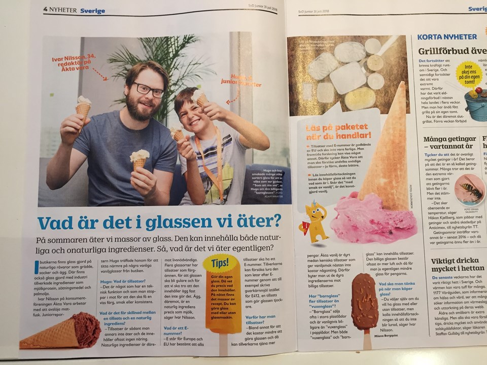 2018-08-02 SvD Junior, glassintervjuPuff 2018-08-02 SvD Junior, glassintervjuPuff